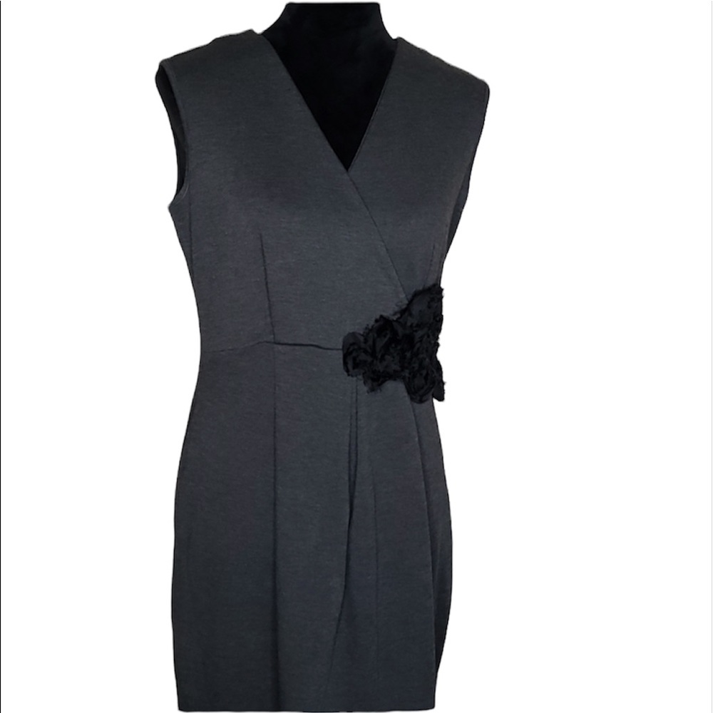 Spense black sheath dress with wrap top 4